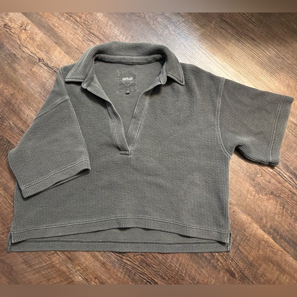 aerie Tops - Aerie cropped polo sweatshirt